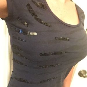 A.N.A. Navy sequin blouse