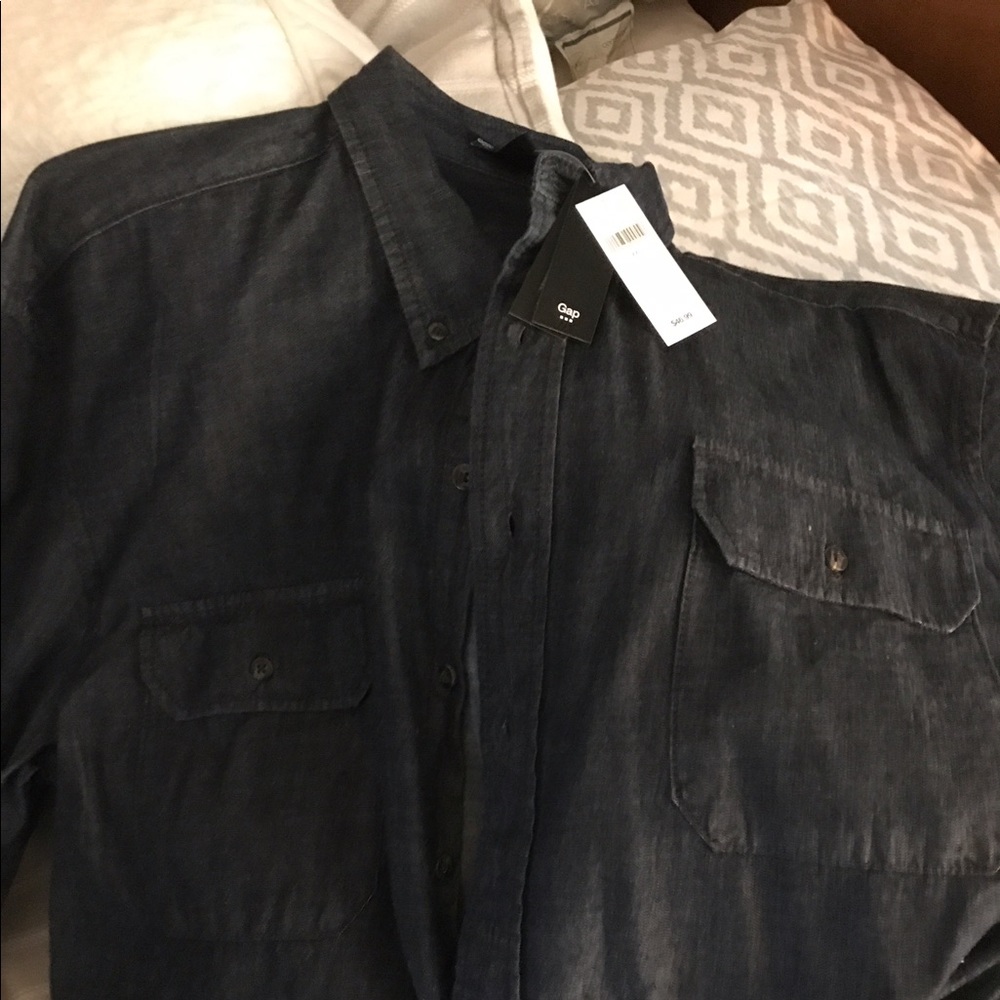 Gap Dark Denim Long Sleeve Shirt