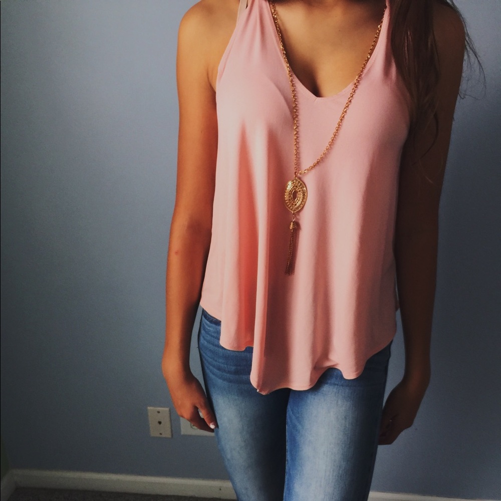 Peachy Tank (necklace attached!)
