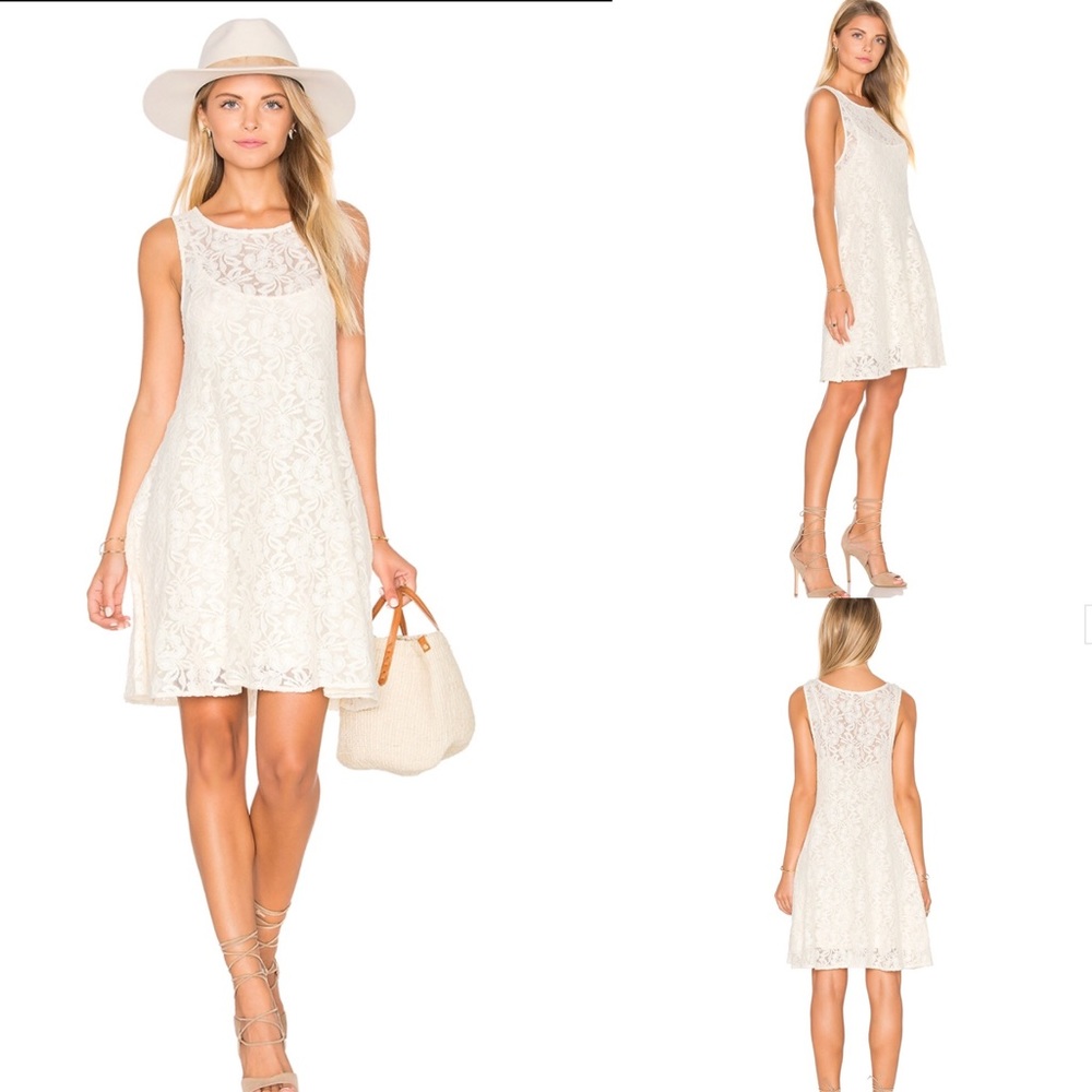 FREE PEOPLE "Miles of Lace" Ivory Dress (L) NEW