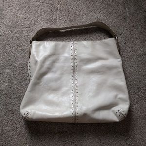 Micheal Kors White Studded Large Shoulder Bag