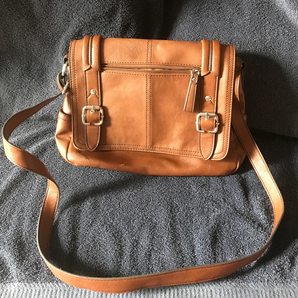 Tan cross body purse