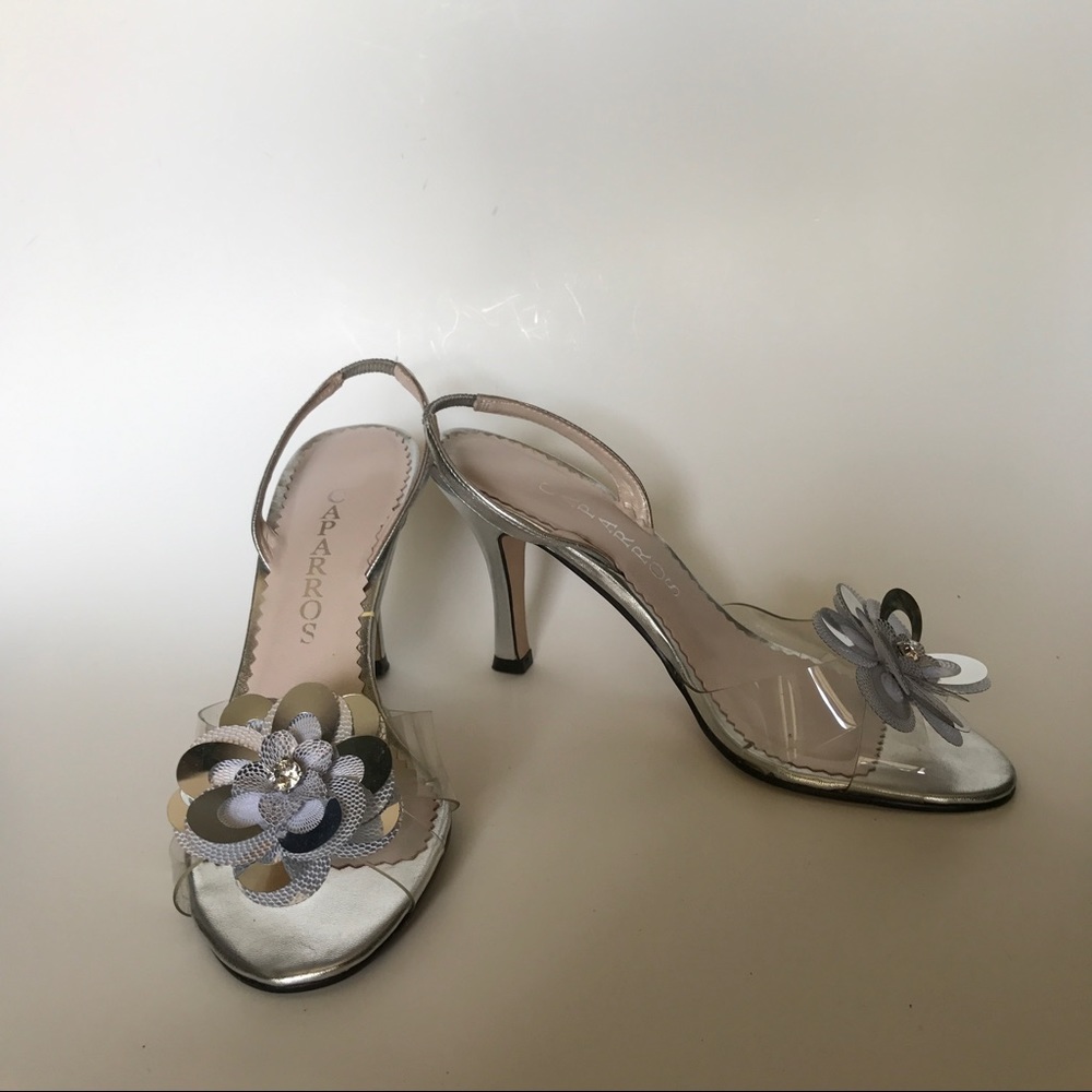 Caparros Silver Flower Heels