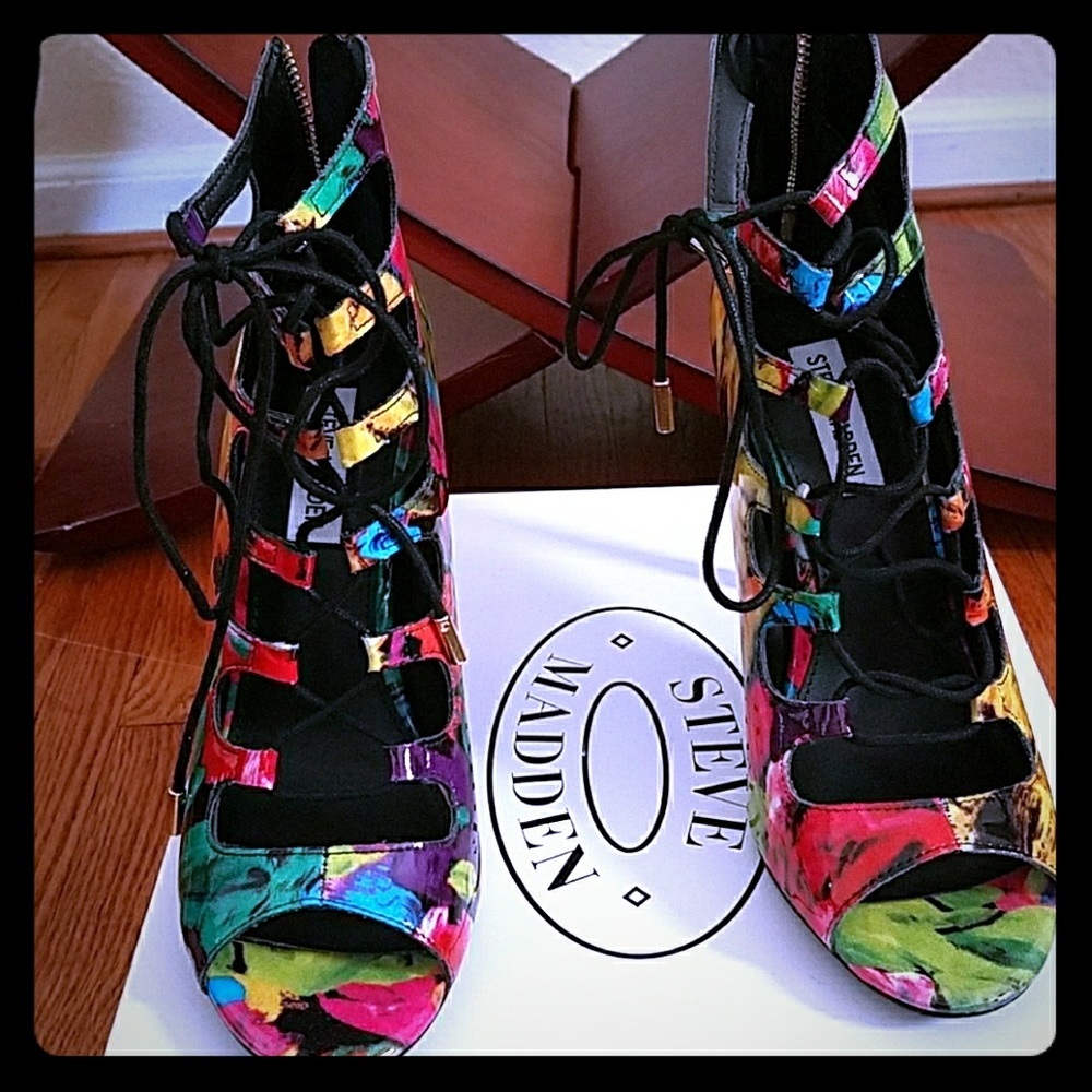 Steve Madden Floral Caged Heels
