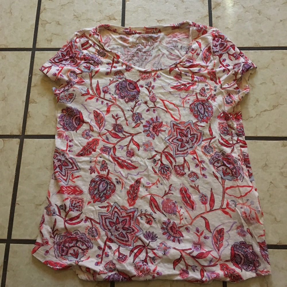 Lucky Brand Short Sleeve Top Size Small