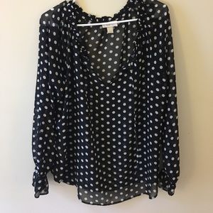 Sheer Polka Dot Tunic Top