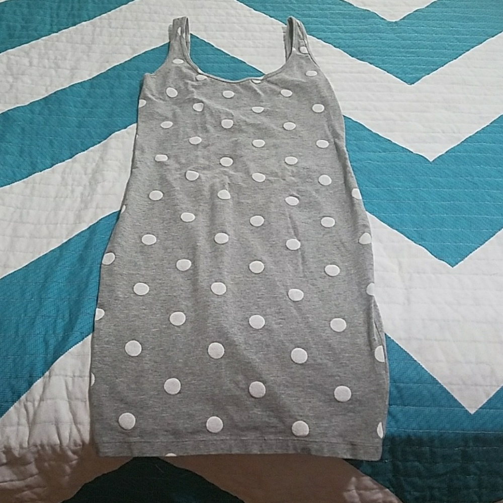 Victoria's Secret Grey & White Polka Dot Dress XS