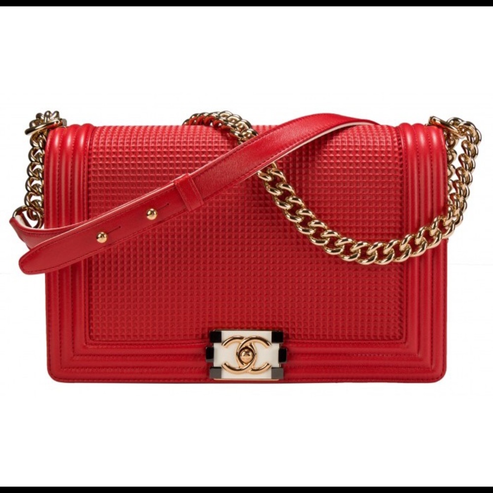 2014 Chanel Le Boy bag Lipstick Red