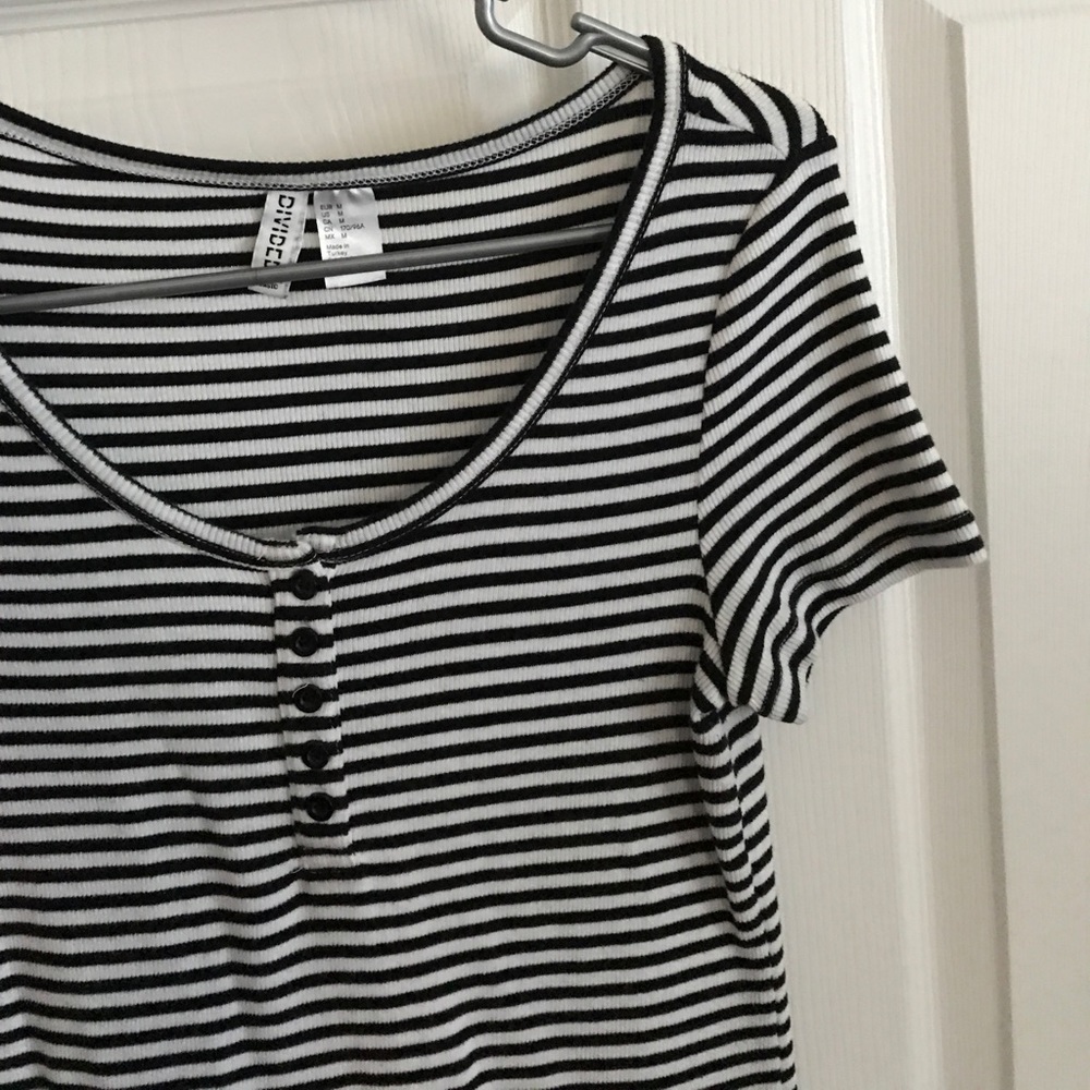 H&M black and white striped dress