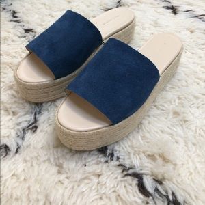 Zara Genuine Leather Platform Espadrilles NWT!