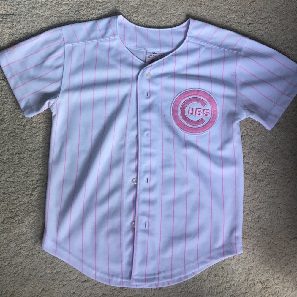Pink Pinstripe Cubs Jersey