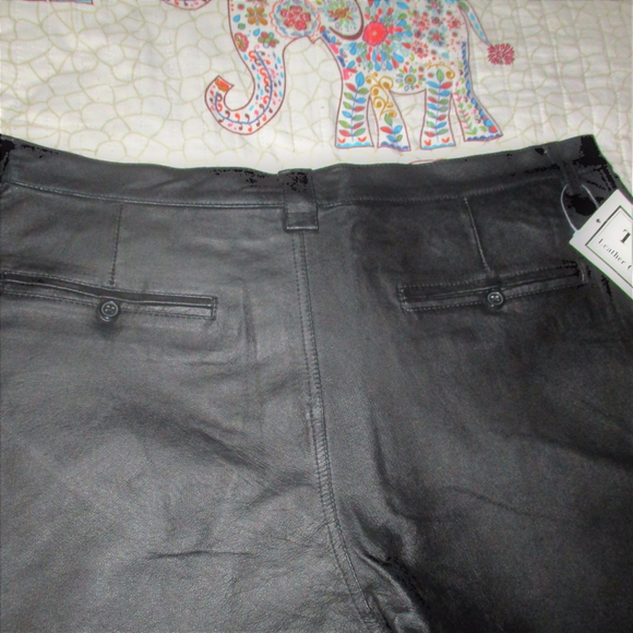 NWT Mens Black Leather Biker Pants - Picture 4 of 5