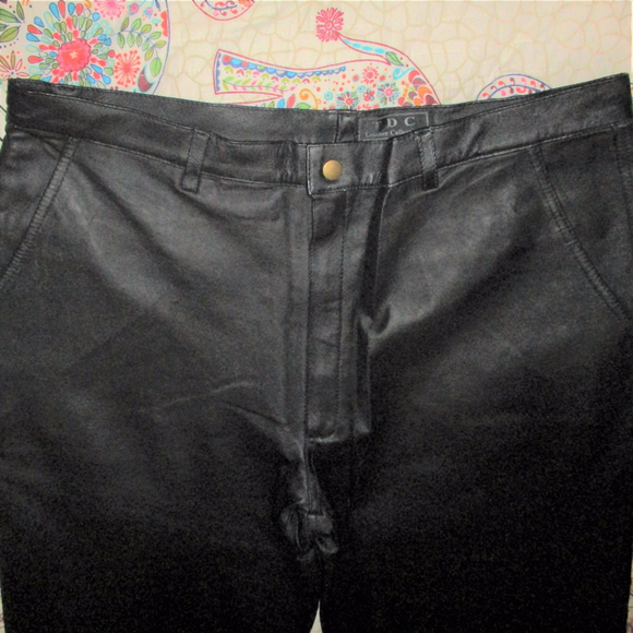 NWT Mens Black Leather Biker Pants - Picture 3 of 5
