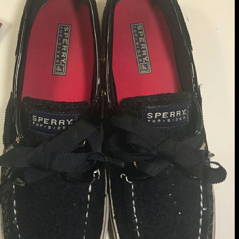 Sperry Top-Sider 2-Eye Wool Sequins/Patent Leather