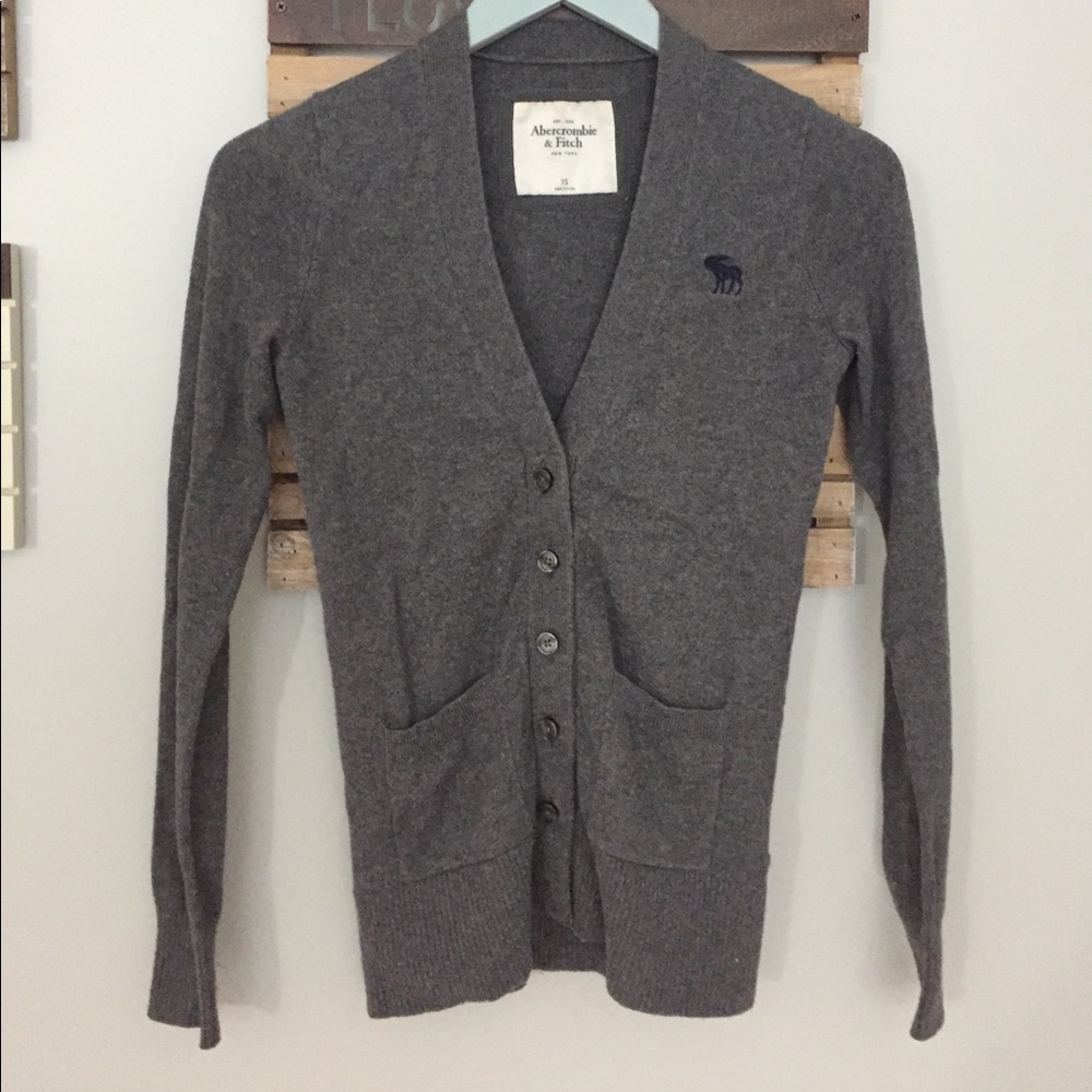 Gray a&f cardigan
