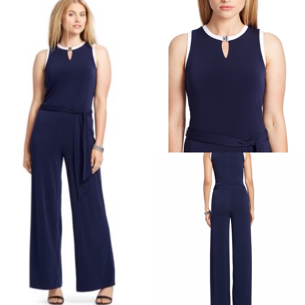 RALPH LAUREN Belted Wide-Leg Jumpsuit (3X) NEW