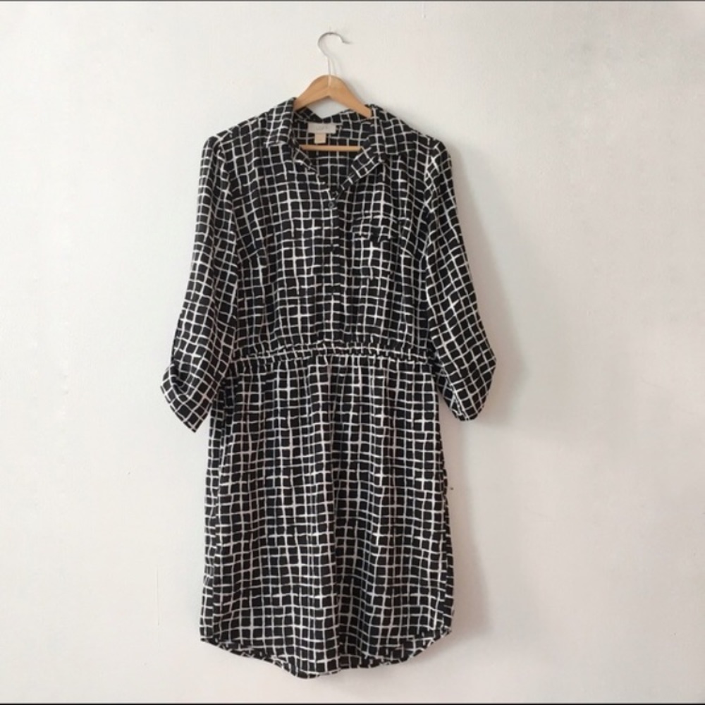 Loft black and white dress