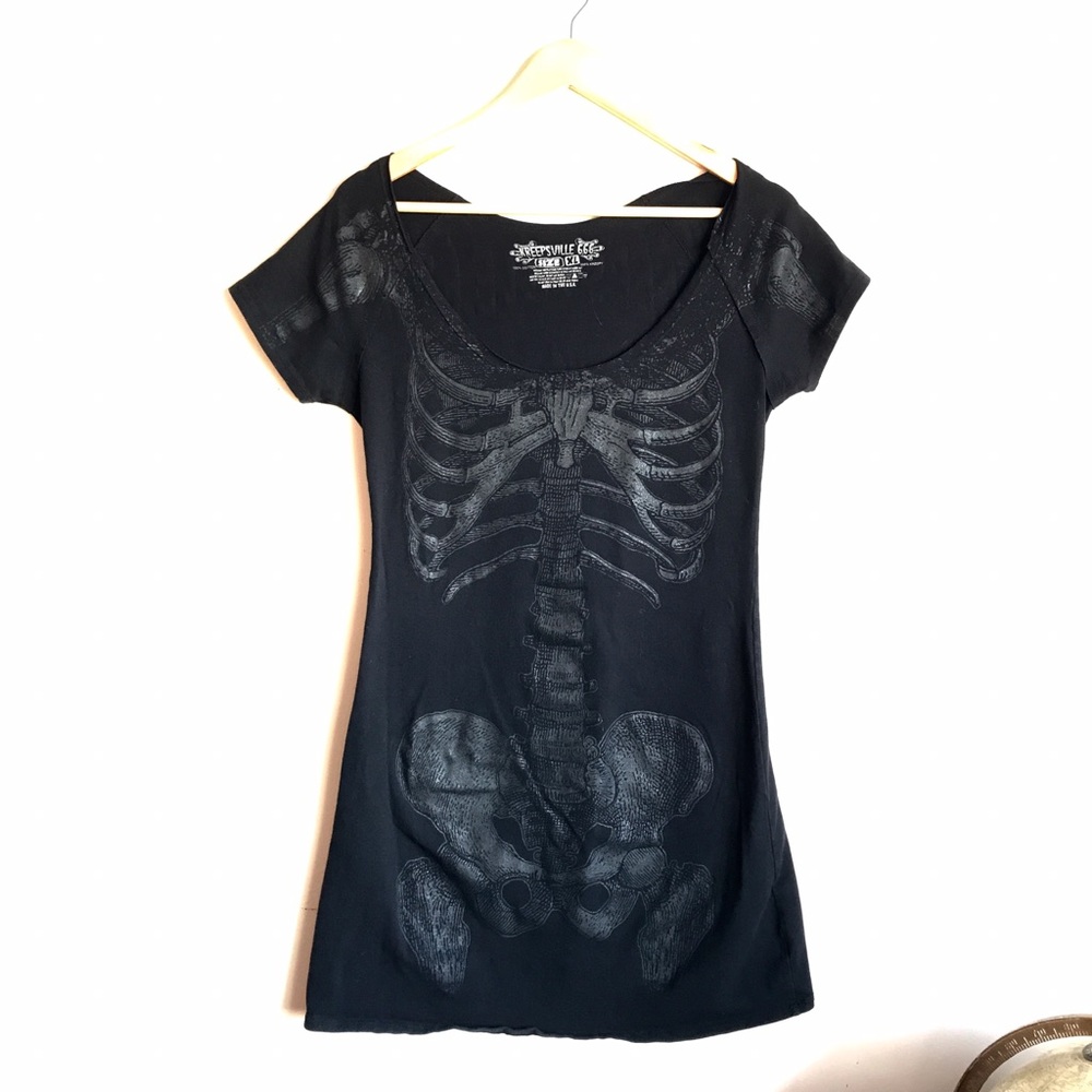 Kreepsville 666 Black Skeleton Bodycon Dress