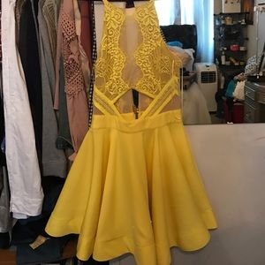 Yellow mesh dress