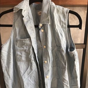 Madewell Sleeveless Denim Shirt