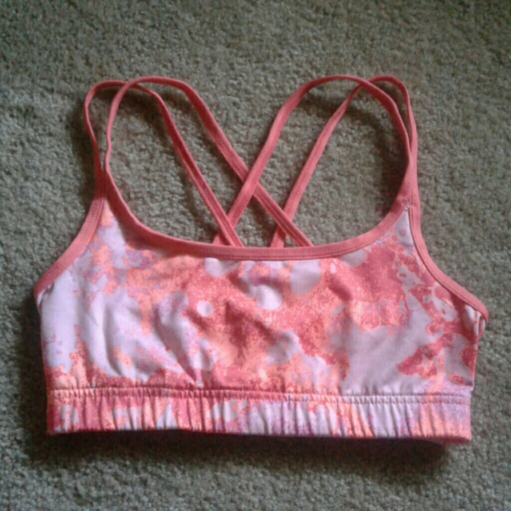 Free w/Purch Tie Dye Neon  Strappy Sports Bra