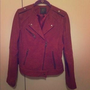Like new $880 Joie suede red leather jacket Small