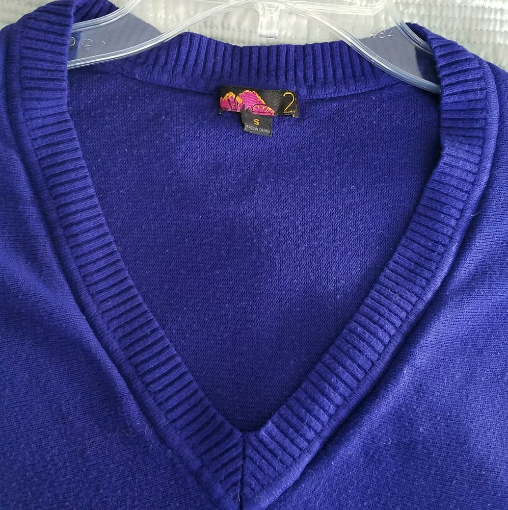 Cobalt Blue Short Sleeve Sweater - Picture 2 of 3