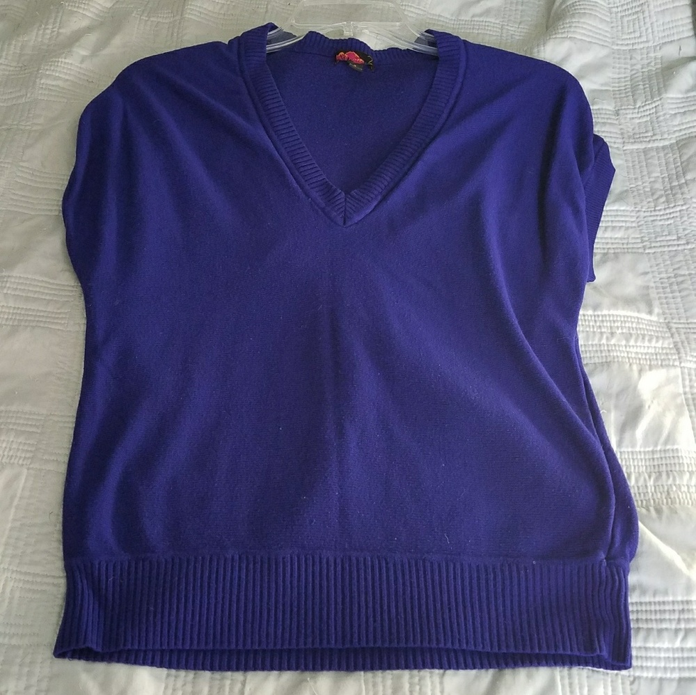 Cobalt Blue Short Sleeve Sweater - Picture 3 of 3
