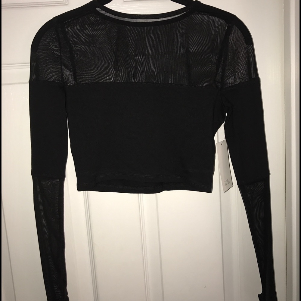 Part mesh crop top