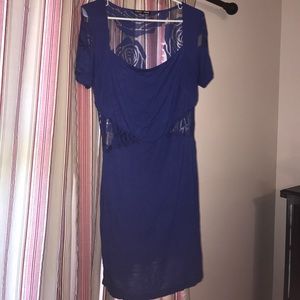 Blue mesh dress