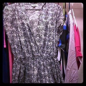 Zebra print silk shirt dress