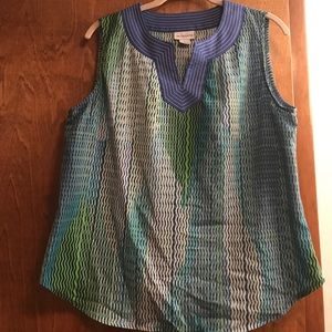 Blue&Green chevron top