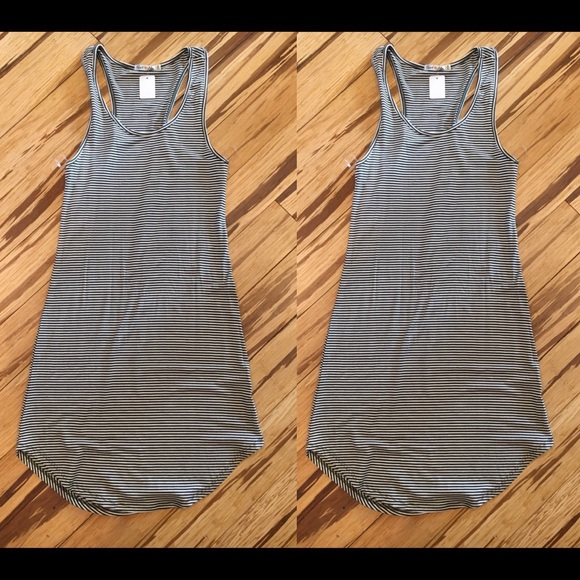 Olive stripped fitted tank dress - Picture 1 of 1