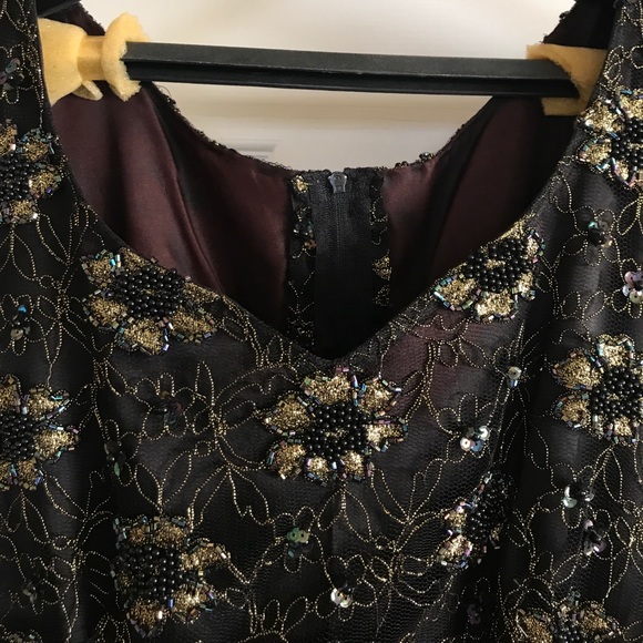 TWO PIECE CUSTOM BLACK AND GOLD SEQUENCE GOWN - Picture 8 of 8