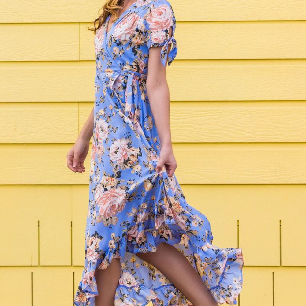 Francesca's Floral Wrap Dress