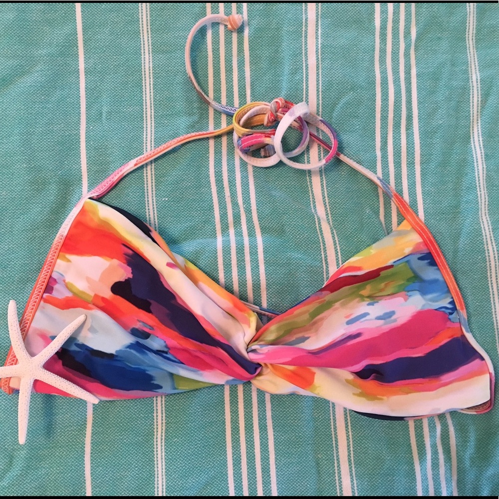 LSPACE Watercolor Twist Bikini Top