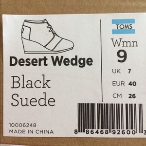 Toms black suede desert wedges