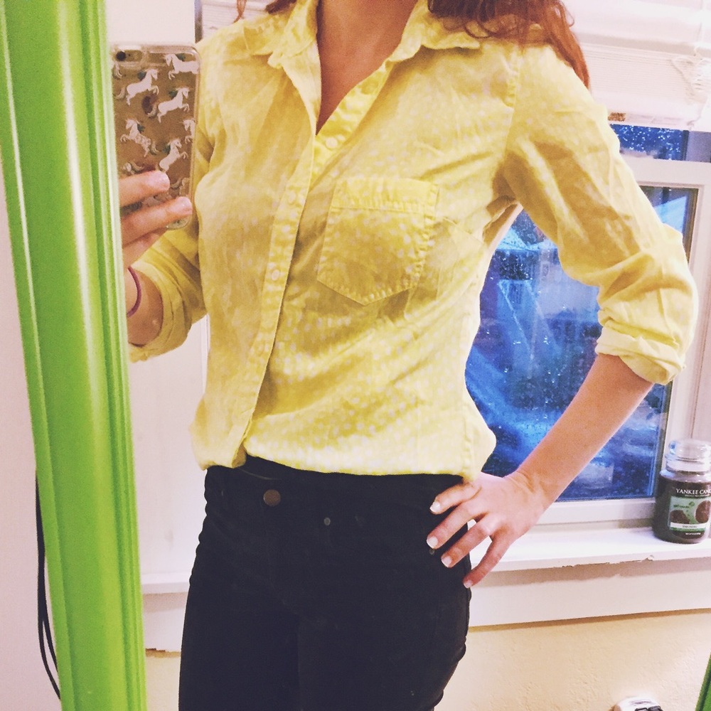 Gap Yellow Button Up Blouse