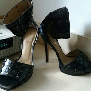 Black heels (peep toe) w/ box