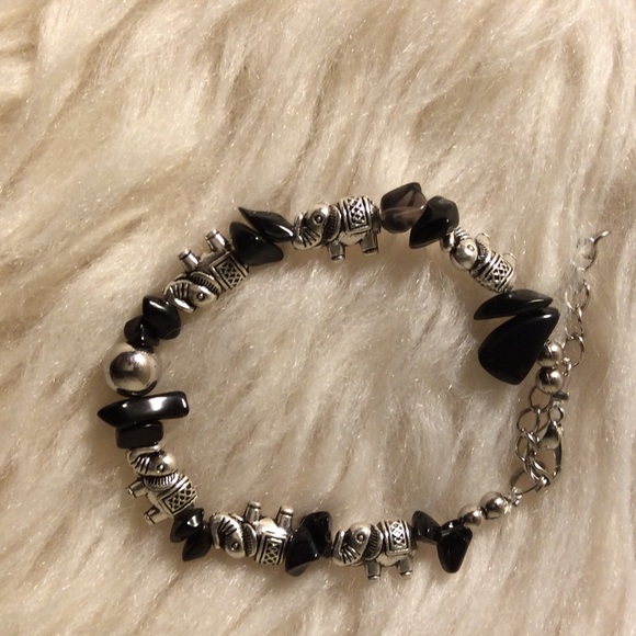 Sale! Multi Elephant Shape & Gem Charm Bracelet - Picture 2 of 2