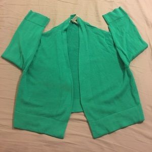 Dress Barn cropped green cardigan