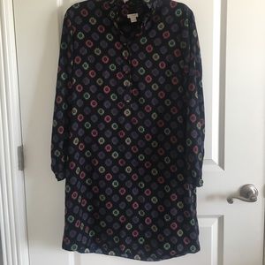 J. Crew - Navy & Ruffle Neck Dress