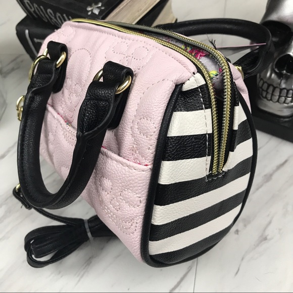 Betsey Johnson Bags Betsey Johnson Pink Skull Embossed Mini Purse