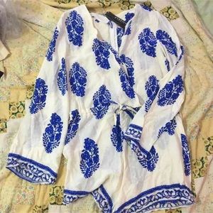 Anself blue and white romper