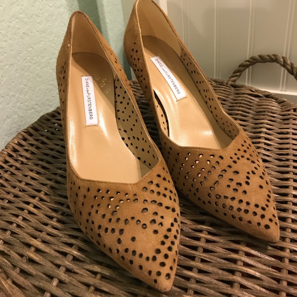 Perfect! DVF suede heel. Size 8.