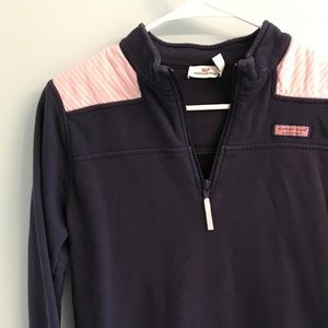 Girls Navy and Pink Vineyard Vines Shep Shirt