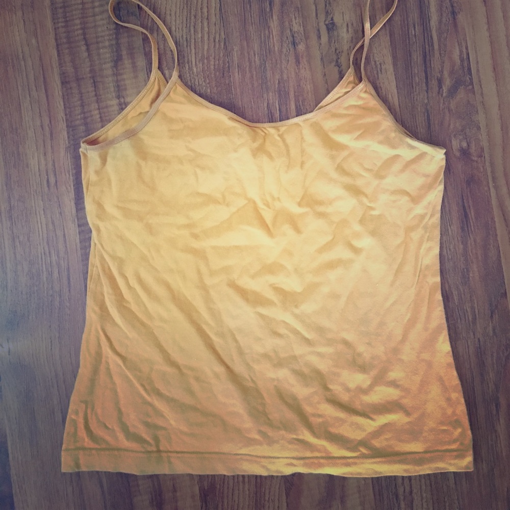 Orange Cotton-Spandex Camisole by Brass Plum