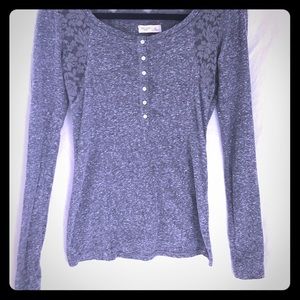 Gilly hicks lace shoulders heather gray henley