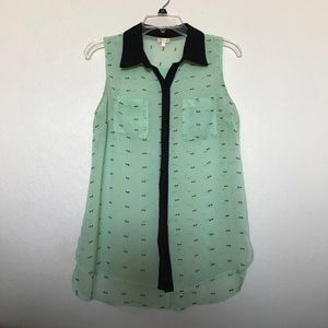 Mint Green Collared Tank