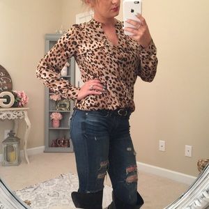 Calvin Klein cheetah print button up!